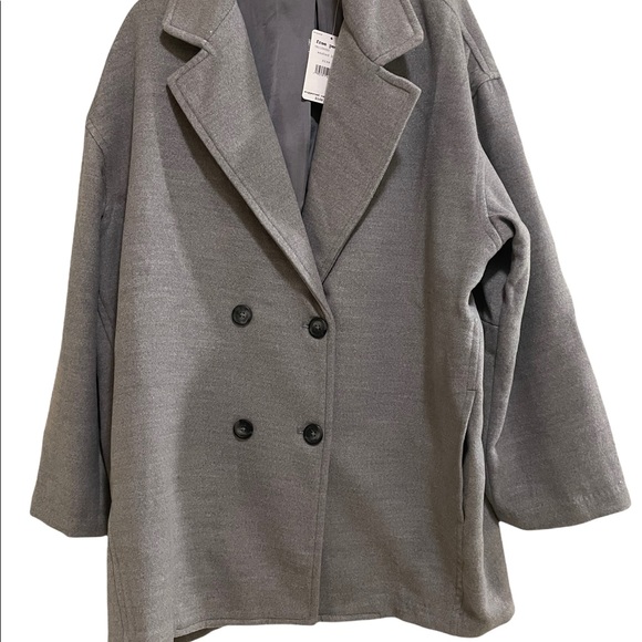 Free People Jackets & Blazers - Free People Hannah Slouchy Double Breasted Coat in Gray (washed black) SZ M